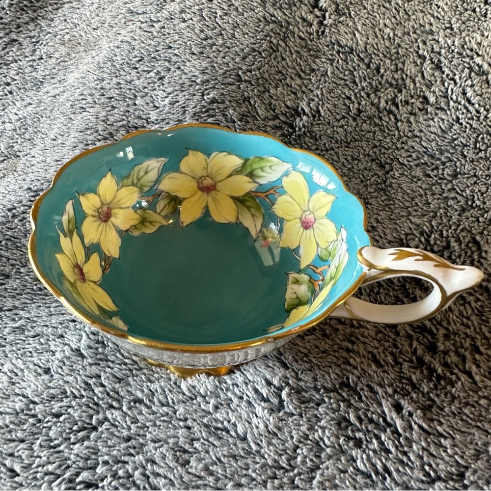 Royal Stafford Blue Floral Dog-Wood Gold Lined Tea Cup / No Saucer
